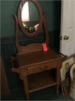 Oak wash stand w/ mirror