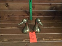 Duck head brass book ends