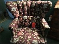 Stuffed wing back chair