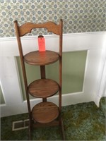 3 tiered oak display stand
