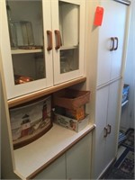 White cupboard & white 4 door cabinet