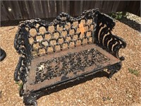 solid iron ornate bench