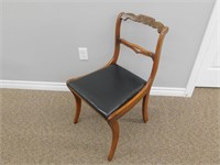 Wooden Side Chair With Leather Seat