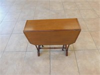Wooden Fold Down End Table