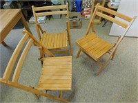 3 Wooden Fold Up Chairs