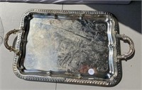 Silver Plated Tray with Handles. ONSITE VIEWING