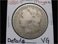 1886 O MORGAN SILVER DOLLAR 90% (DETAILS) VG