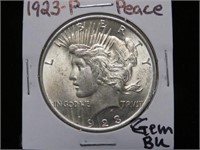 1923 P PEACE SILVER DOLLAR 90% GEM BU