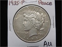 1935 P PEACE SILVER DOLLAR 90% AU