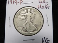 1919 P WALKING LIBERTY HALF DOLLAR 90% VG