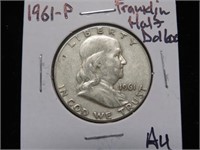 1961 P FRANKLIN HALF DOLLAR 90% AU