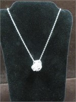 LADIES STP 925 18" TWISTED BALL NECKLACE