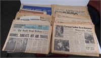 Flat of Various Vtg Newspapers, mostly local and
