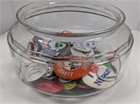 Large Glass Bowl of Various Vintage Buttons