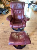 Red Lounge Chair w/ Ottoman