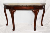 FAUX MARBLE TOP CONSOLE TABLE