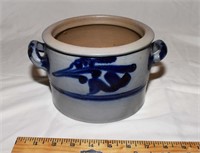 CONTINENTAL SALT GLAZED COBALT DECORATED JAR