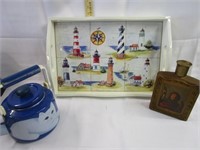 Beam Bottle, Cat Kettle, & Lighthouse Tray