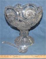 EAPG CUT GLASS PUNCH BOWL - NO CUPS