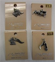 4 New Sterling Silver Charms