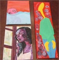 3 Canvas Paintings - 1 Tony Walker