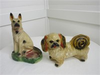 Vintage Chalkware Dog Figures