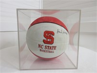 Signed Herb Sendek NC State Basketball in Case