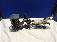 Cast-Iron Horse & Buggy W/ Driver & Passenger