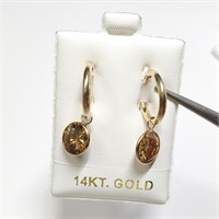 Certified 14K  Moissanite(4.9ct) Earrings