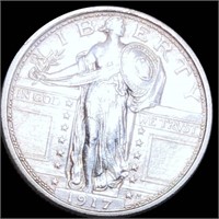 1917 Type 1 Standing Quarter CLOSELY UNCIRCULATED