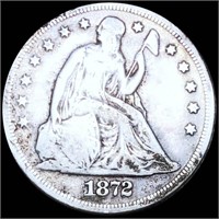 1872 Seated Liberty Dollar NICELY CIRCULATED