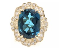 13.73  Cts Natural London Blue Topaz