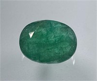 Certified 7.55 Cts Natural Oval Cut Emerald