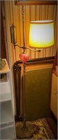 Vintage Cranberry Glass & Brass Student Lamp