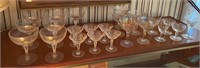 Vintage Collection of Etched Stemware Glasses