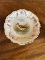 Vintage Bavarian Porcelain Bird Plate