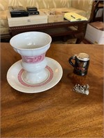 Vintage German Hot Cocoa Mug & Trinkets
