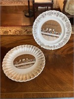 Pair of Sanders Mfg Co Lord's Supper Plates