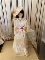 Vintage Barbie in Hand-Crocheted & Lace Dress