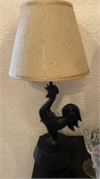 Vintage Resin Rooster Lamp w/ Shade