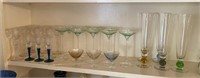 Collection of Vintage Colored Stemware