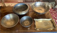 Collection of Assorted Pewter Bowls & Trays