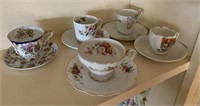 Vintage Collection of Assorted Porcelain Tea Cups