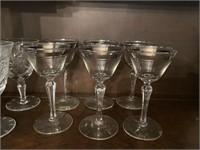 Vintage Silver Rimmed Martini Glasses