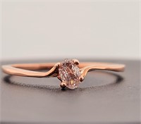 Certified 14K  Diamond(0.16Ct,I1,F) Ring