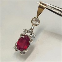 $3000  Natural Ruby(1.5ct) Diamond(0.35ct) Pendant