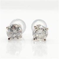 Certified 14K  Diamond(0.8Ct,Si1-Si2,H-I) Earrings