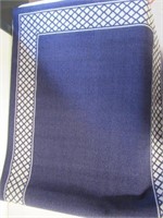 "As Is" Blue Area Rug with Grey Pattern Border,