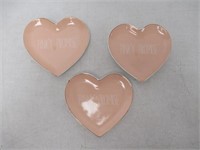 (3) "As Is" Heart Trinket Dish/Tray