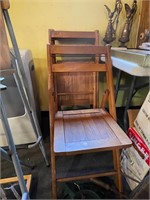 Set of Wooden Folding Chairs